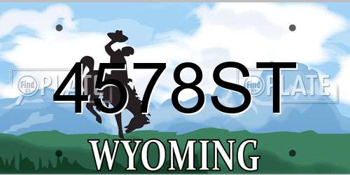 4578ST Wyoming License Plate