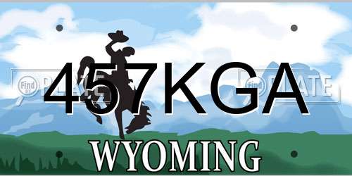 457KGA Wyoming License Plate