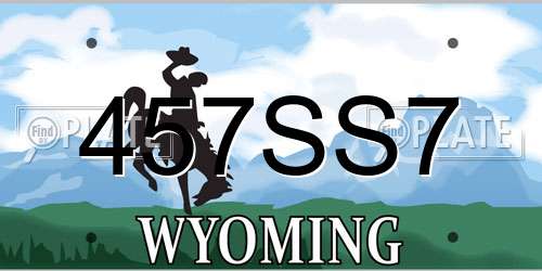457SS7 Wyoming License Plate