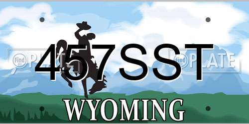 457SST Wyoming License Plate