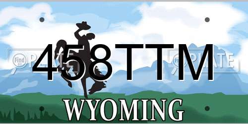 458TTM Wyoming License Plate