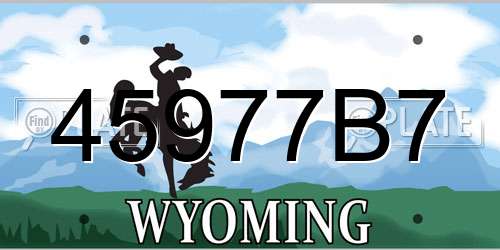 45977B7 Wyoming License Plate