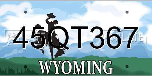 45QT367 Wyoming License Plate