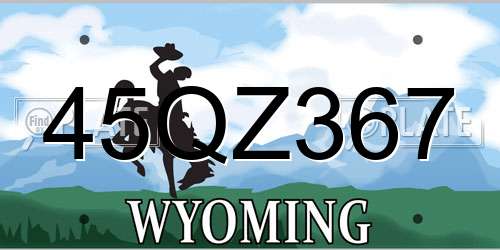 45QZ367 Wyoming License Plate