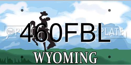 460FBL Wyoming License Plate