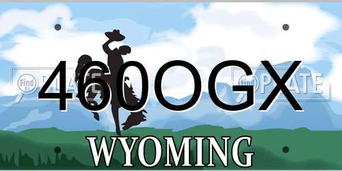 460OGX Wyoming License Plate