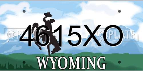 4615XO Wyoming License Plate