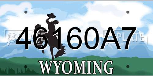 46160A7 Wyoming License Plate