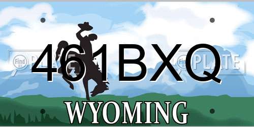 461BXQ Wyoming License Plate