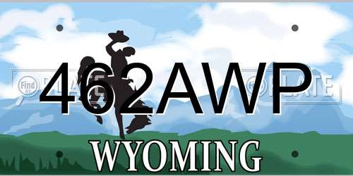 462AWP Wyoming License Plate