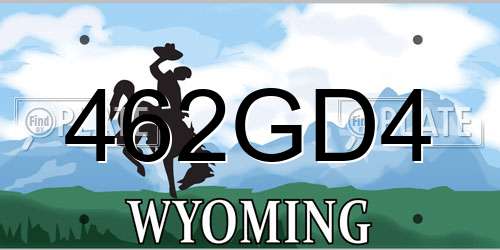 462GD4 Wyoming License Plate