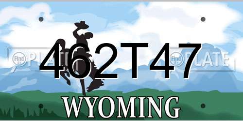 462T47 Wyoming License Plate