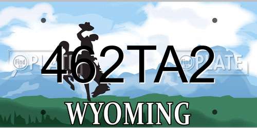 462TA2 Wyoming License Plate