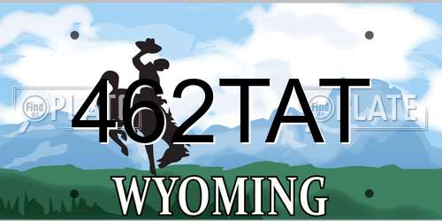 462TAT Wyoming License Plate