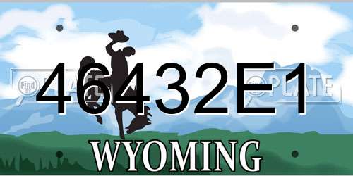 46432E1 Wyoming License Plate