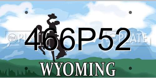 466P52 Wyoming License Plate