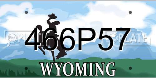 466P57 Wyoming License Plate