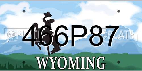 466P87 Wyoming License Plate