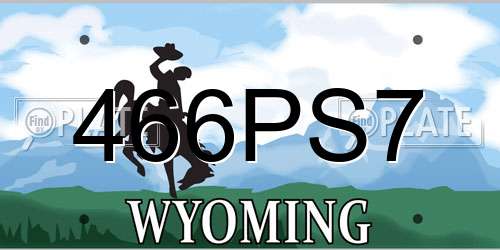 466PS7 Wyoming License Plate