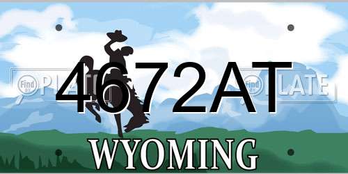 4672AT Wyoming License Plate