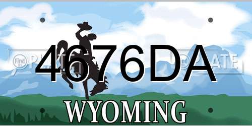 4676DA Wyoming License Plate