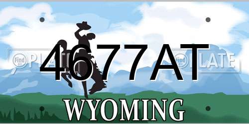 4677AT Wyoming License Plate