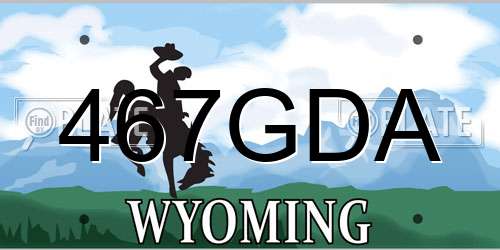 467GDA Wyoming License Plate