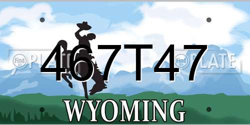 467T47 Wyoming License Plate