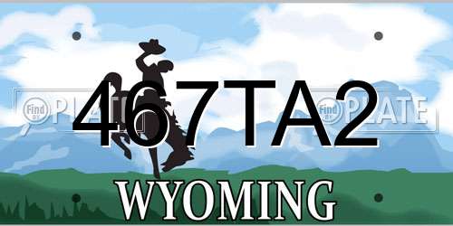 467TA2 Wyoming License Plate