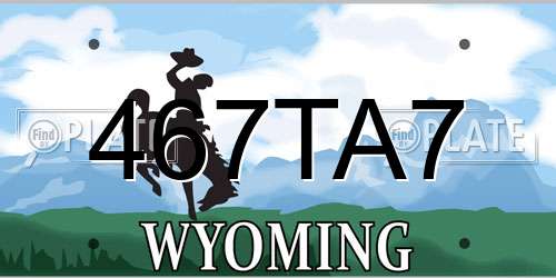 467TA7 Wyoming License Plate