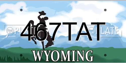 467TAT Wyoming License Plate