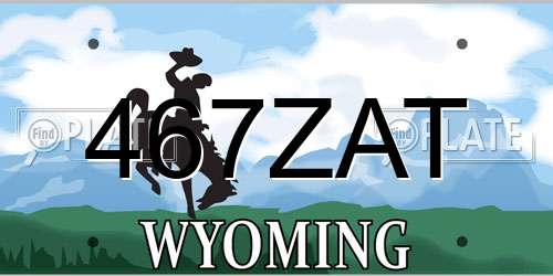 467ZAT Wyoming License Plate