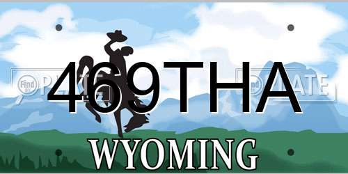 469THA Wyoming License Plate