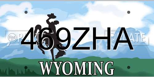 469ZHA Wyoming License Plate