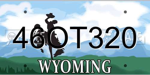 46OT320 Wyoming License Plate