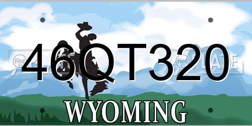 46QT320 Wyoming License Plate