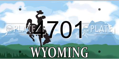 4701 Wyoming License Plate