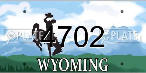 4702 Wyoming License Plate