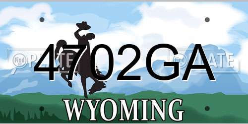 4702GA Wyoming License Plate