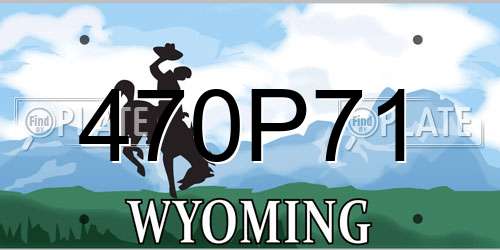 470P71 Wyoming License Plate