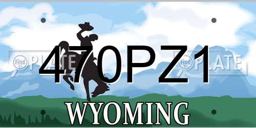 470PZ1 Wyoming License Plate