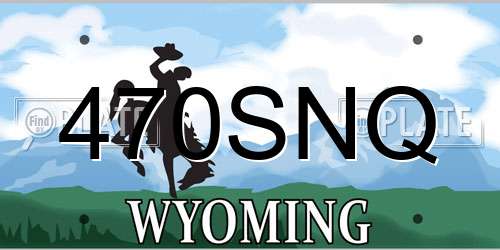 470SNQ Wyoming License Plate