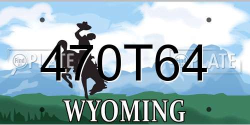 470T64 Wyoming License Plate