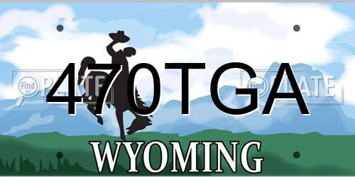470TGA Wyoming License Plate