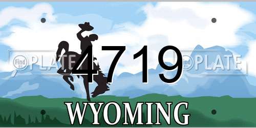 4719 Wyoming License Plate