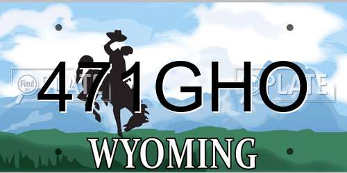 471GHO Wyoming License Plate