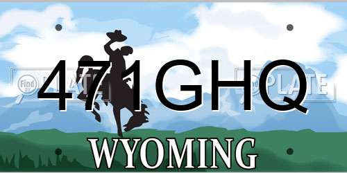 471GHQ Wyoming License Plate