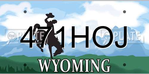 471HOJ Wyoming License Plate