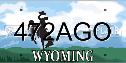 472AGO Wyoming License Plate
