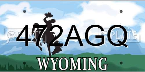 472AGQ Wyoming License Plate